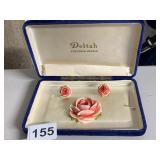 CARVED BONE ROWS AND SCREW ON EARRINGS MAKER MARK