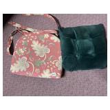 TWO CHAIR PILLOWS, TWO THROWS