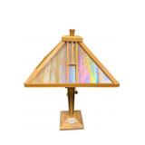 CRAFTSMAN STYLE TABLE LAMP WOOD BASE AND SLIDE