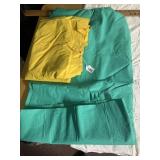 VINTAGE SEERSUCKER SOLIDS SEAFOAM AND GOLD FABRIC