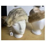 1950S SATIN HAT WITH MINK TRIM, MR. JOHN FABULOUS