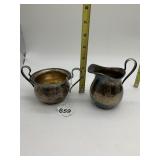 ELECTROPLATE ON NICKLE SILVER CREAMER/SUGAR