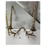 FOLIAGE DESIGN DOUBLE CANDLE HOLDER