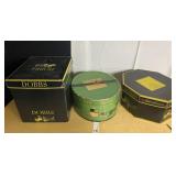 3 HAT BOXES INCL. DOBBS W/ LEATHER STRAP
