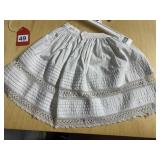 WHITE COTTON SKIRT WITH LACE 7 1/2 INCHES ACROSS