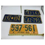 VINTAGE LICENSE PLATES INCL. 1921
