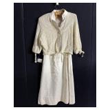 CREAMS LINEN SUN DRESS  WITH JACKET GATHERED