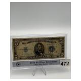 1934 $5 SILVER CERTIFICATE BLUE SEAL REGULAR