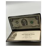 AUTHENTIC UNCIRCULATED US $2 NOTE FIRST ISSUED BY