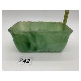 AKRO AGATE COMPANY DISH W/ SCALLOPED EDGE