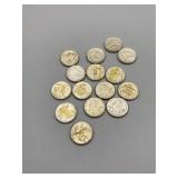 15 UNITED STATES QUARTER DOLLARS INCLUDING