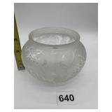 FROSTED GLASS ETCHED BOWL
