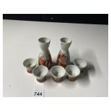 SAKE SET WITH BIRD DESIGN