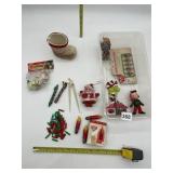 VINTAGE CHRISTMAS ORNAMENTS INCLUDING FLOCKED,