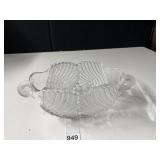 DOUBLE SWAN BOWL FROSTED GLASS
