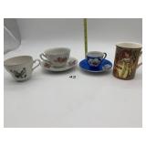 DEMITASSE CUP/SAUCER, HAND PAINTED MUG