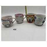 ANTIQUE MUGS INCLUDING MUSTACHE CUP