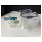 LOCK LID FOOD STORAGE CONTAINERS 2 NEW AND OTHERS