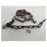 KELINE VINTAGE RAILROAD LOCK AND KEY