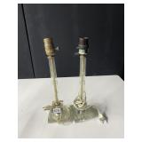 GLASS ETCHED STICK LAMPS