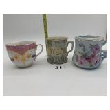 ANTIQUE SHAVING MUG HAND PAINTED