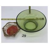 VINTAGE GLASS ADVERTISING ASHTRAY