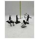 NUTS AND BOLTS METAL FIGURES INCLUDING SKIING AND