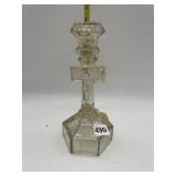 GLASS CRUCIFIX CANDLE HOLDER