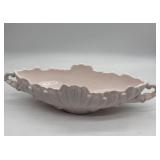 PINK MILK GLASS CENTERPIECE BOWL 17 INCH LONG