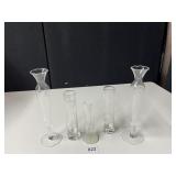 SCHMID BUD VASES, ETCHED BUD VASES