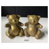 SOLID BRASS BEARS 6" H