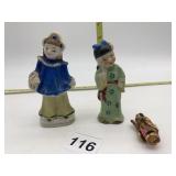 SMALL JAPANESE FIGURE AND 2 OCCUPIED JAPAN