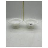 TWO MILK GLASS COMPOST