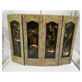 ORIENTAL DOUBLE-SIDED SCREEN WITH CRACKLE PAINT