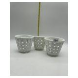 3 POTTERY WOVEN PLANTERS