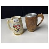 BEER MUGS CERAMIC & WOOD