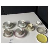 TEACUPS & SAUCERS, GERMAN & MANOR CHINA