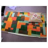 LATCH HOOK RUG, PILLOW, RUN NOT COMPLETE 68 X 37