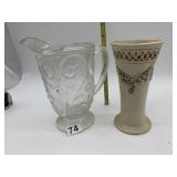 AM. PRESSED GLASS WATER PITCHER