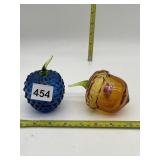 BLOWN GLASS RASPBERRY AND ACORN, ACORN HAS VIKING