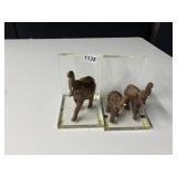 ELEPHANT BOOK ENDS, TUSKS MISSING