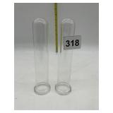 2 SMALL BEAKER VASES