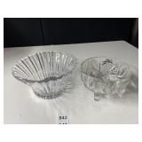 CRYSTAL BOWLS 1 FOOTED, HEAVY