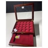 COIN BOX AMERICAN EAGLE SILVER DOLLAR, WITH KEY