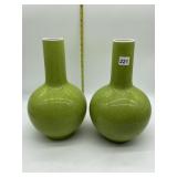 ORIENTAL TOZAI GREEN VASES