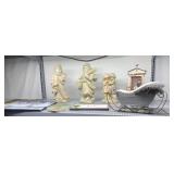 COMPOSITION FIGURES, SLEIGH, HOLIDAY SIGN