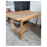 PINE 2 TIER POTTING TABLE 59" W X 27" D X 34" H