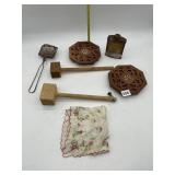 TEAKWOOD HOT PLATES, VINTAGE TALC FOR MEN, HANKY,