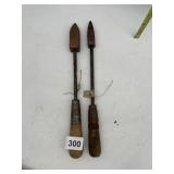 TWO ANTIQUE WELDING IRONS
