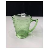 URANIUM GREEN DEPRESSION MEASURING CUP LARGE,